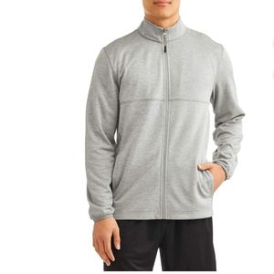Athletic Works Men's Zip Down Tech Fleece Gray Jacket - Size Medium (38-40)